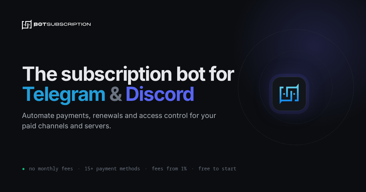 Telegram & Discord Subscription Bot — BotSubscription
